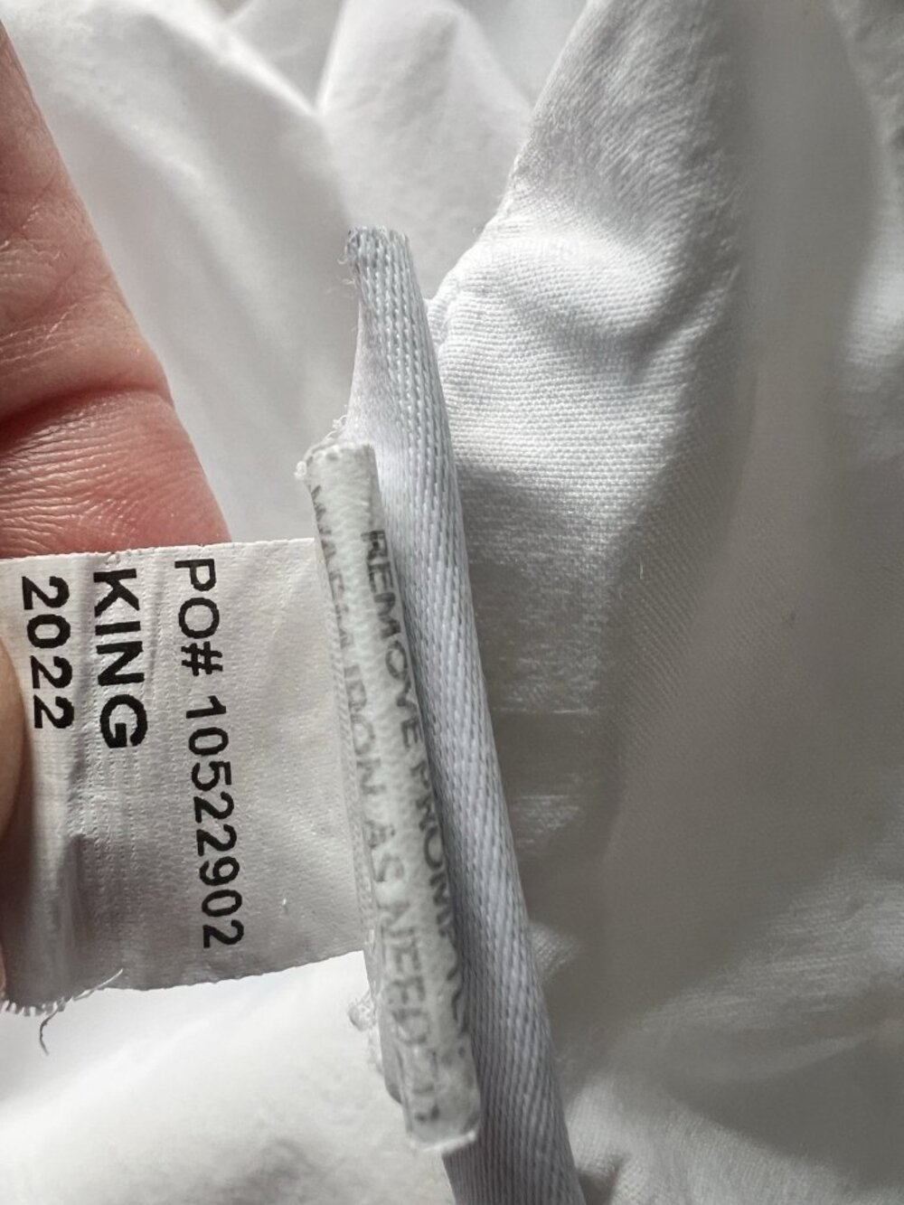 SERENA & LILY KING Size DUVET Cover 100% Cotton White Gray Band Buttons Portugal - Picture 6 of 11